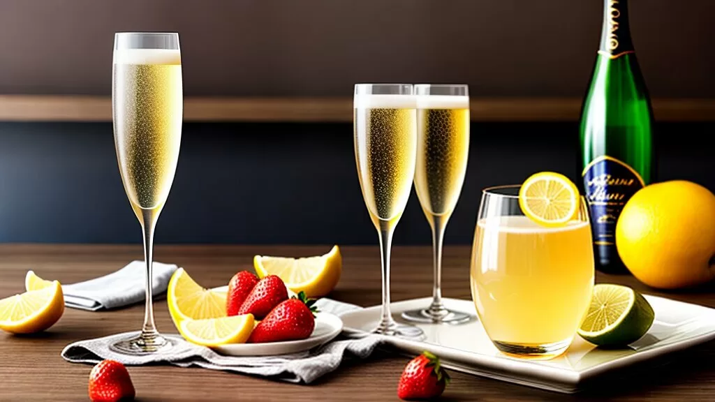 Champanhe em taças com morangos