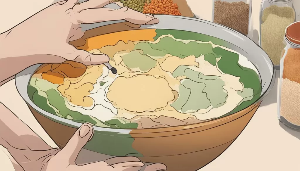 Misturando ingredientes