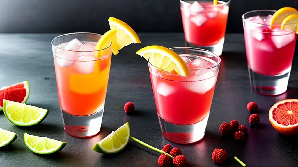 Tom Collins de Hibisco com Gengibre e Pimenta Rosa