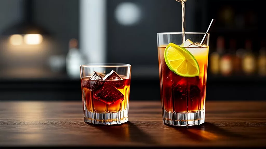 bebida de Jack Daniels e Coca Cola