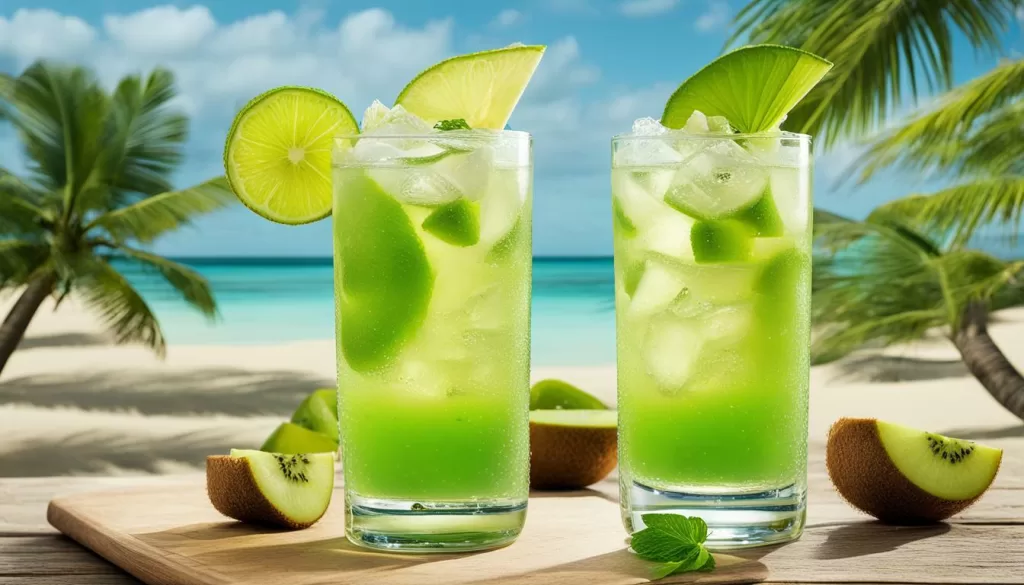 caipiroska de limão e kiwi