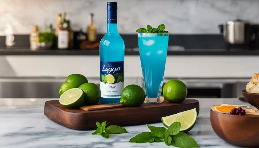 Ingredientes para a bebida Lagoa Azul
