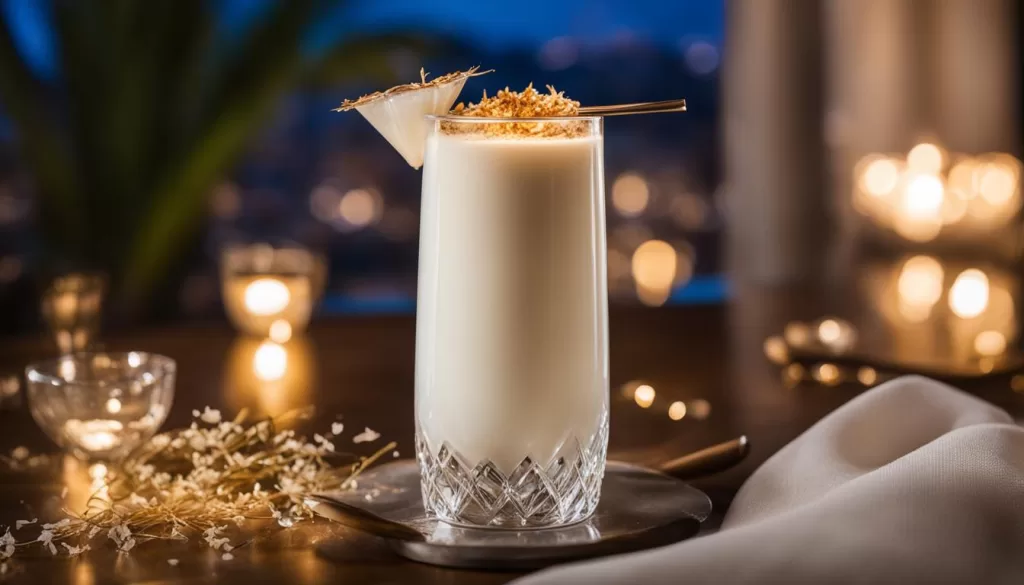 batida de coco com champagne
