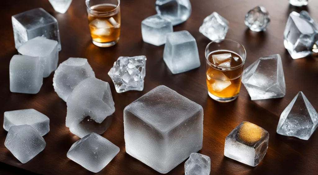 formas de gelo translúcido para drinks