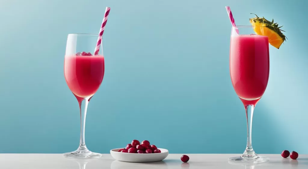 drink de abacaxi, laranja e cranberry