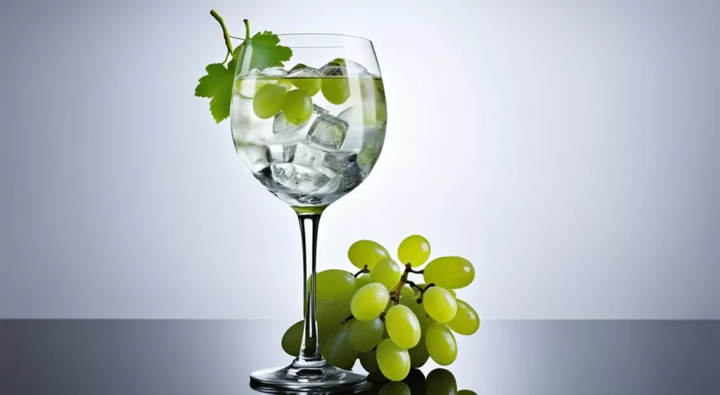 gin com uvas verdes e vinho branco